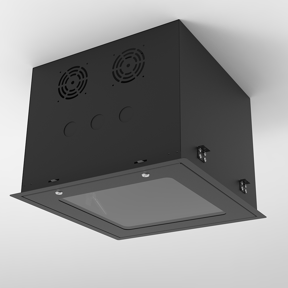 19-дюймовый встраиваемый в потолок шкаф высотой 9U со стеклянной дверью | Компактный ИТ-корпус