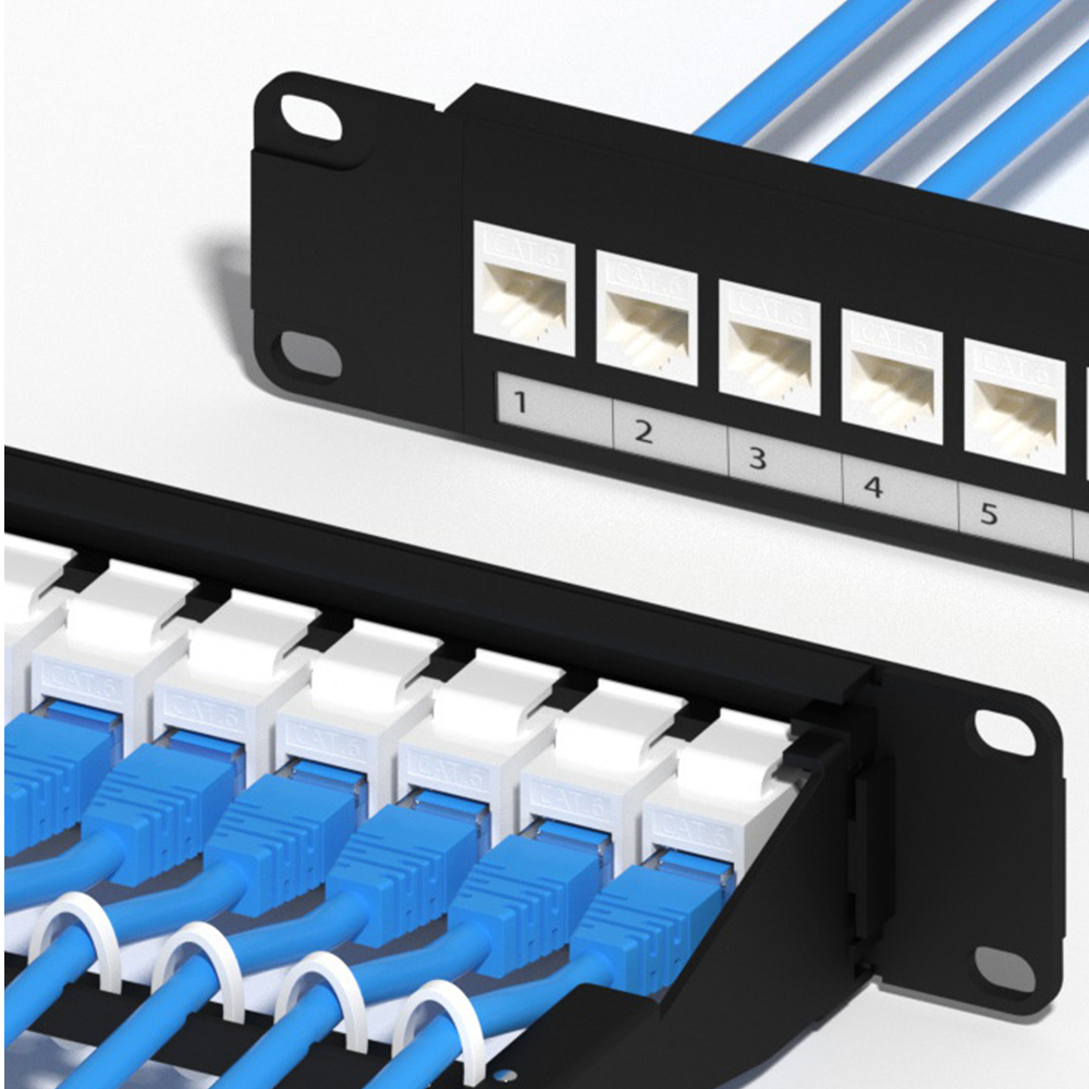 1U, 24 порта FTP, медная патч-панель Ethenet с заслонкой и заземлением