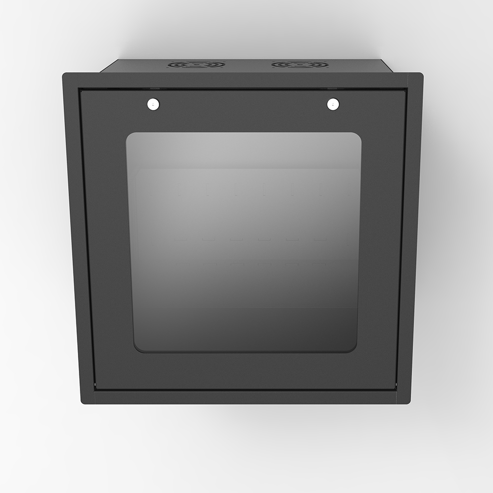 19-дюймовый встраиваемый в потолок шкаф высотой 9U со стеклянной дверью | Компактный ИТ-корпус