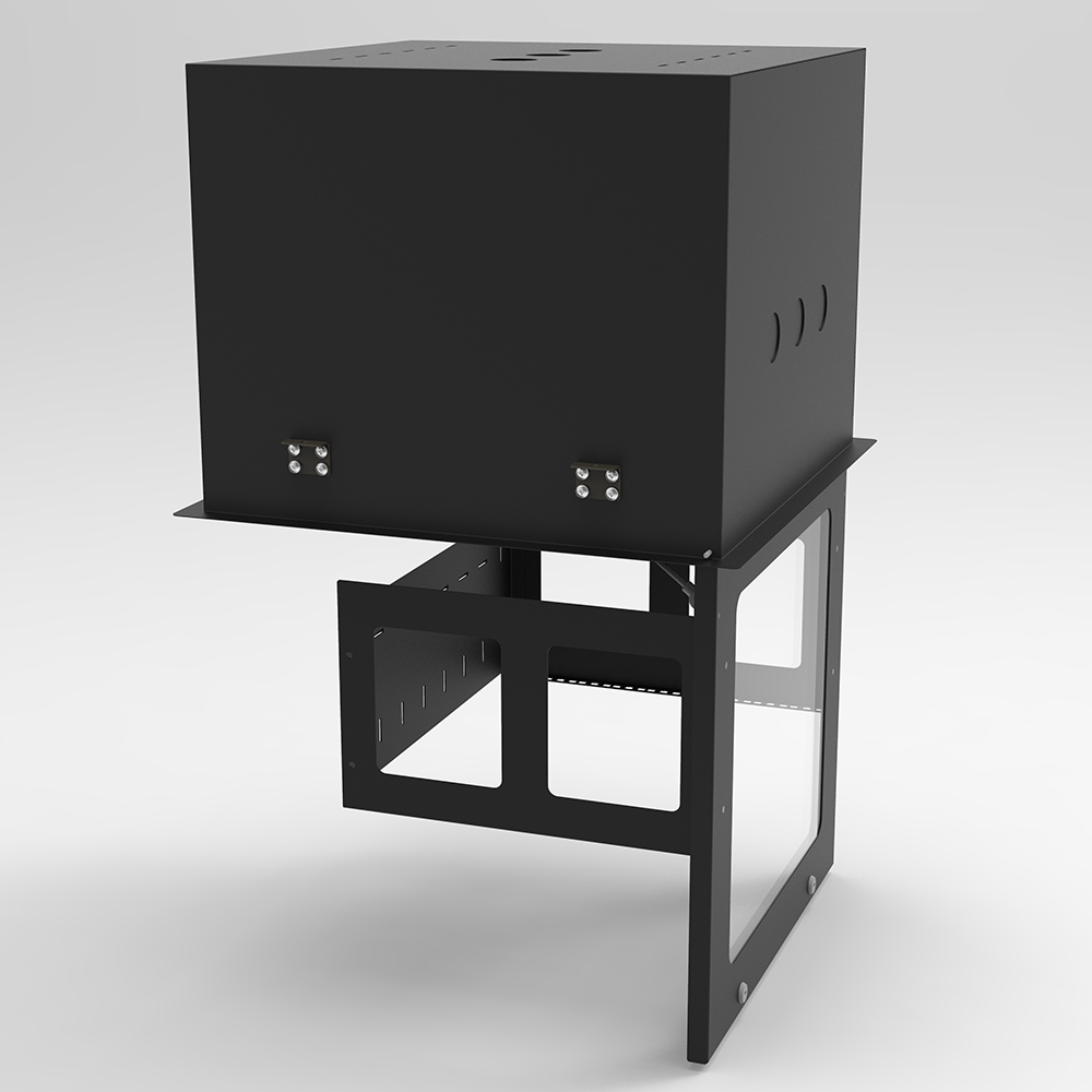 19-дюймовый встраиваемый в потолок шкаф высотой 9U со стеклянной дверью | Компактный ИТ-корпус