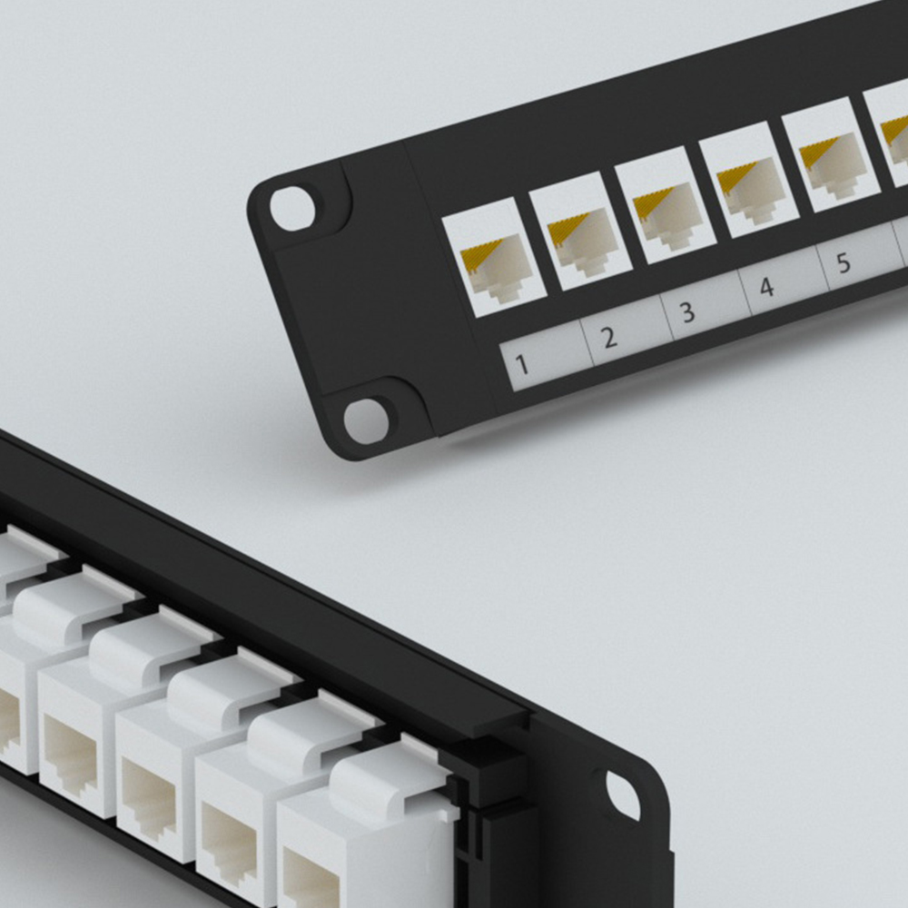 1U, 24 порта FTP, медная патч-панель Ethenet с заслонкой и заземлением