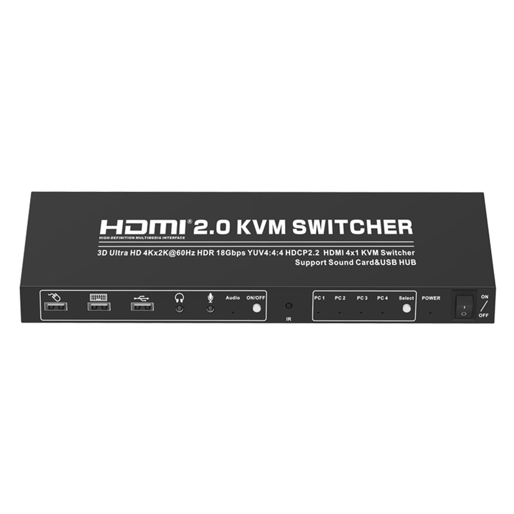 Новый KVM-переключатель 4x1, 4 порта HDMI, 3840x2160, 30 Гц