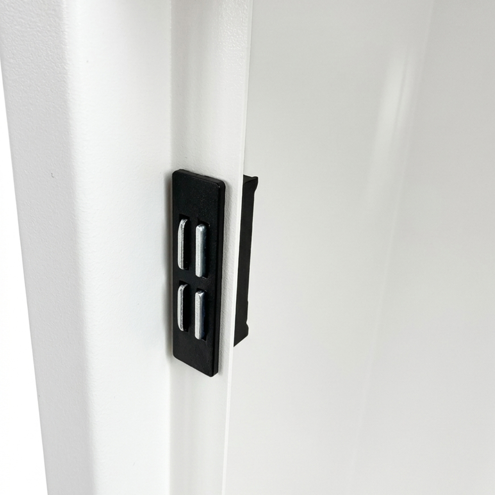 Настенный стальной шкаф для хранения вещей со стеклянной дверью – магнитное закрытие, 380×210×382 мм