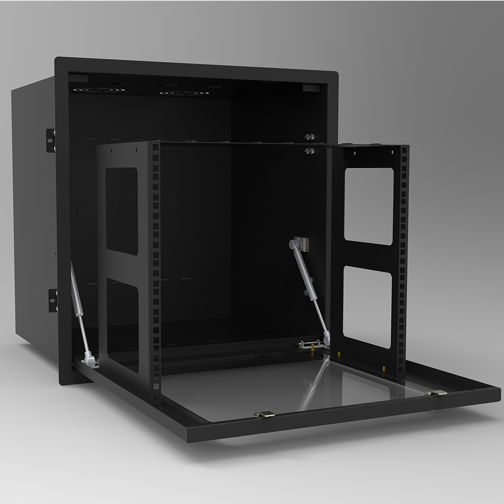 19-дюймовый встраиваемый в потолок шкаф высотой 9U со стеклянной дверью | Компактный ИТ-корпус