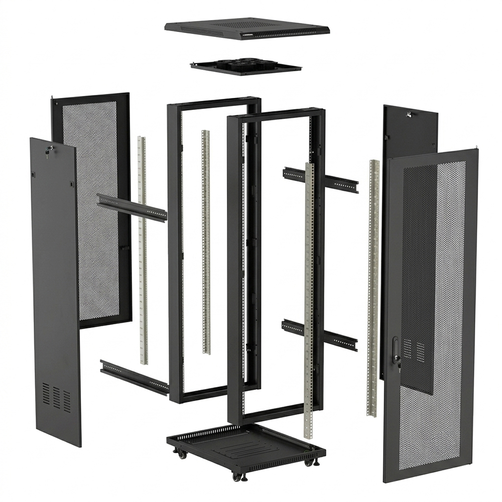 Отдельно стоящий серверный шкаф WEBIT Slimline 42U 600x800 | Тип двери с одной сеткой